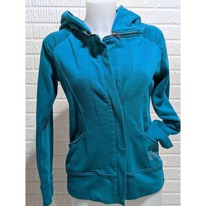 BKE Lounge Women's Blue Long-Sleeve Hoodie Jacket Size Medium